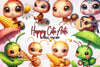 Happy Cute Ants Cartoon Clipart Bundle