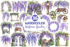 Wisteria Garden Clipart Bundle 2 - CraftNest - Digital Crafting and Art