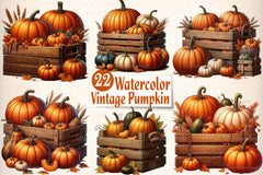 Vintage Pumpkin Clipart Bundle - CraftNest - Digital Crafting and Art