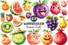 Cute Fruit Kawaii Fruits Clipart Bundle