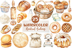 Neutral Baking Clipart Bundle - CraftNest - Digital Crafting and Art