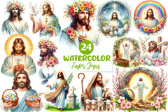Cute Easter Jesus Clipart Bundle 1 - CraftNest - Digital Crafting and Art