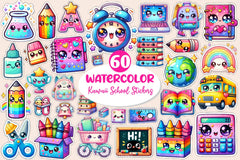 Kawaii School Stickers Clipart Bundle - CraftNest - Digital Crafting and Art