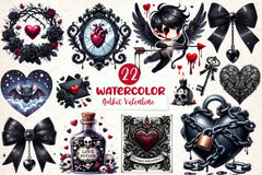 Gothic Valentine Clipart Bundle - CraftNest - Digital Crafting and Art