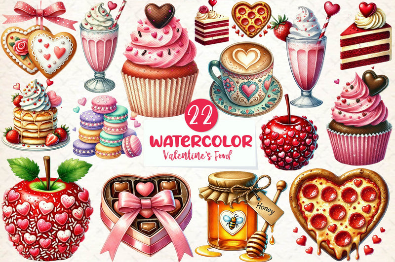 Valentines Day Food Clipart Bundle - CraftNest - Digital Crafting and Art