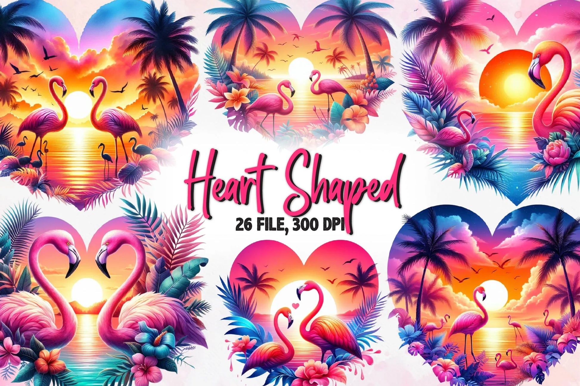 Heart Shaped Sunset Clipart Bundle - CraftNest - Digital Crafting and Art