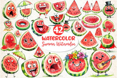 Summer Watermelon Clipart Bundle 6 - CraftNest - Digital Crafting and Art