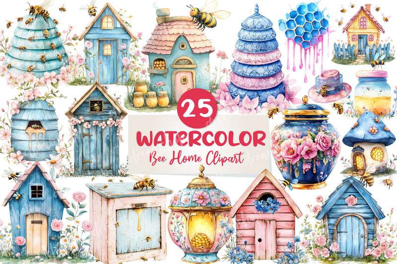 Bee Home Clipart Bundle - CraftNest - Digital Crafting and Art