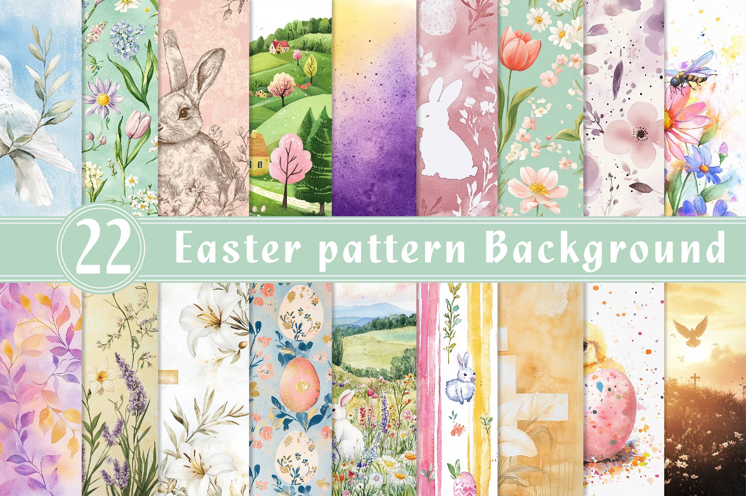 Easter Pattern Background Clipart Bundle - CraftNest - Digital Crafting and Art