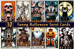 Funny Halloween Tarot Cards Clipart Bundle - CraftNest - Digital Crafting and Art
