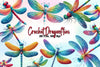 Crochet Dragonflies Clipart Bundle