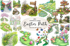 Spring Easter Path Clipart Bundle - CraftNest - Digital Crafting and Art