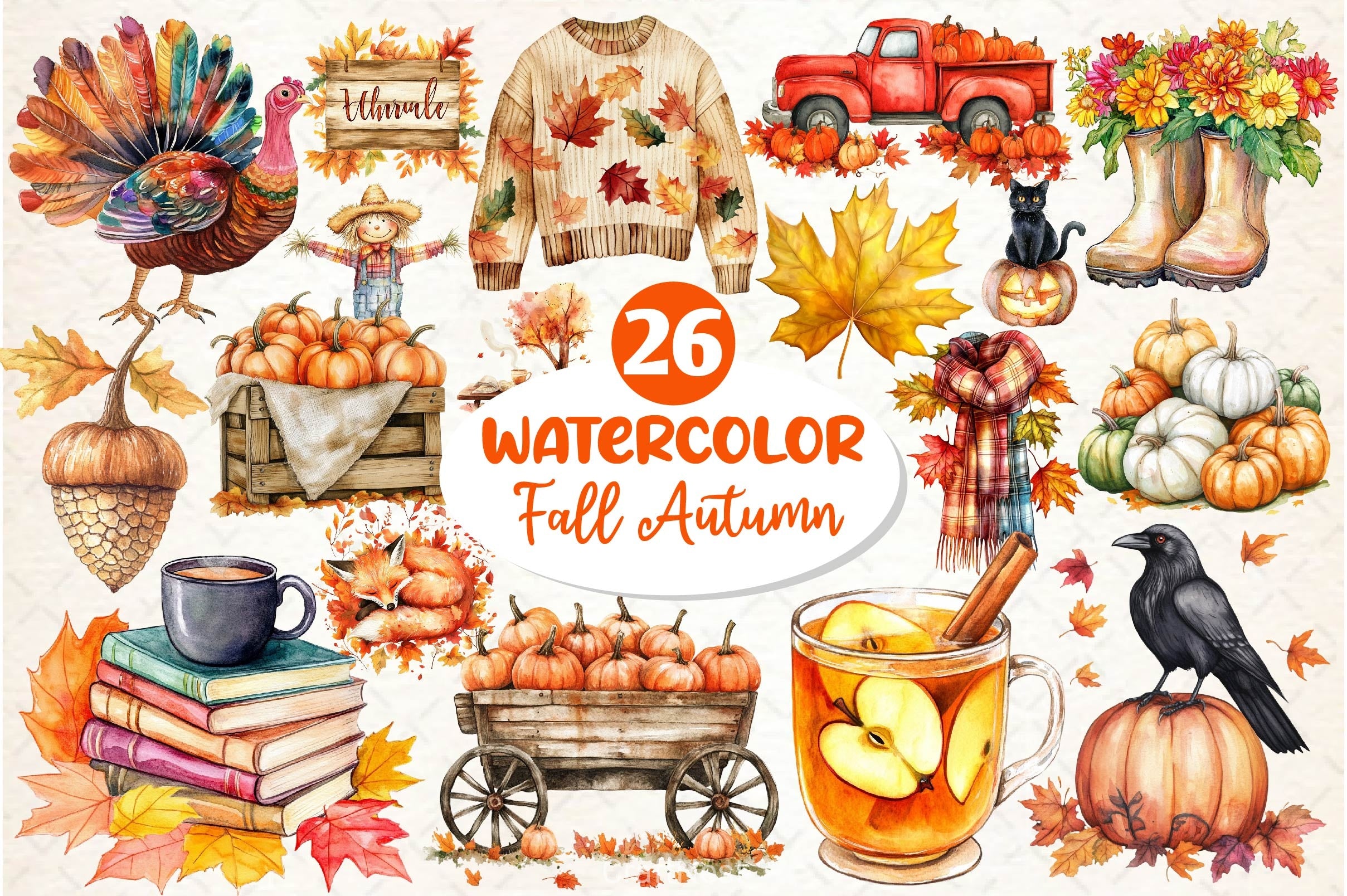Fall Autumn Clipart Bundle - CraftNest - Digital Crafting and Art