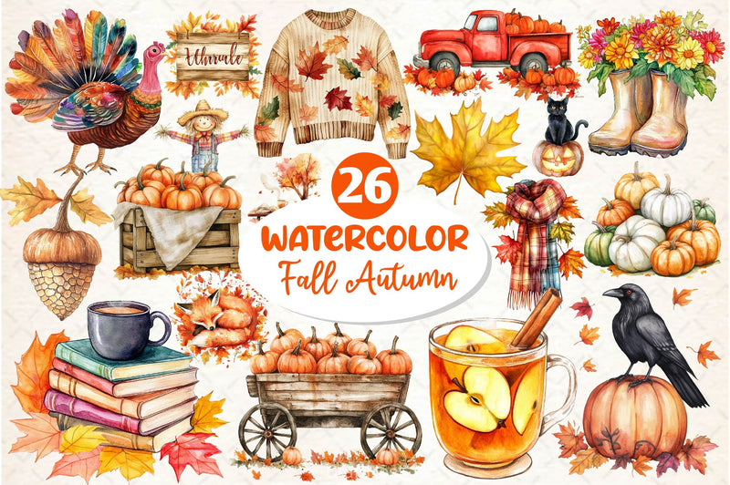 Fall Autumn Clipart Bundle - CraftNest - Digital Crafting and Art