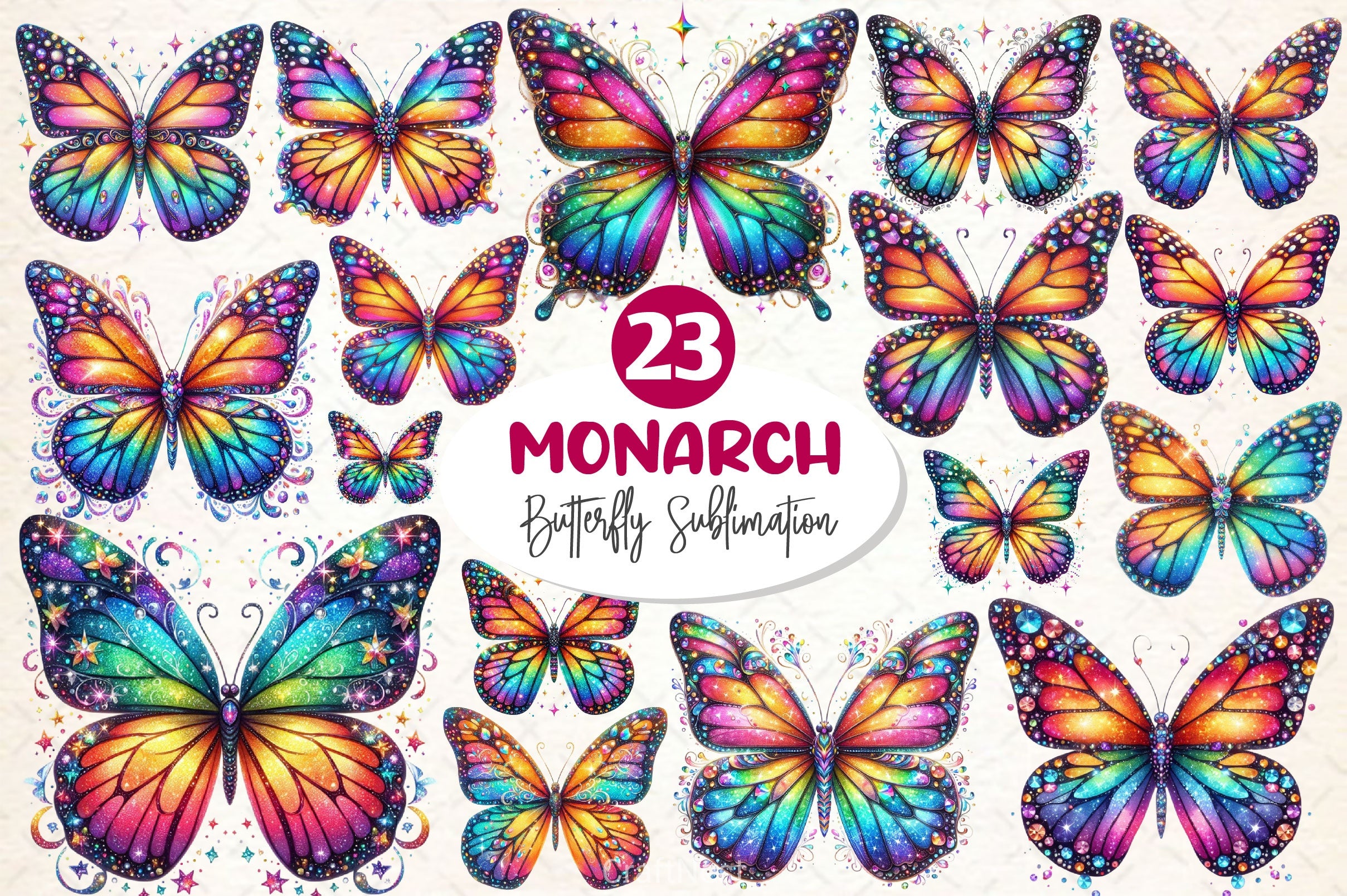 Monarch Butterfly Clipart Bundle - CraftNest - Digital Crafting and Art