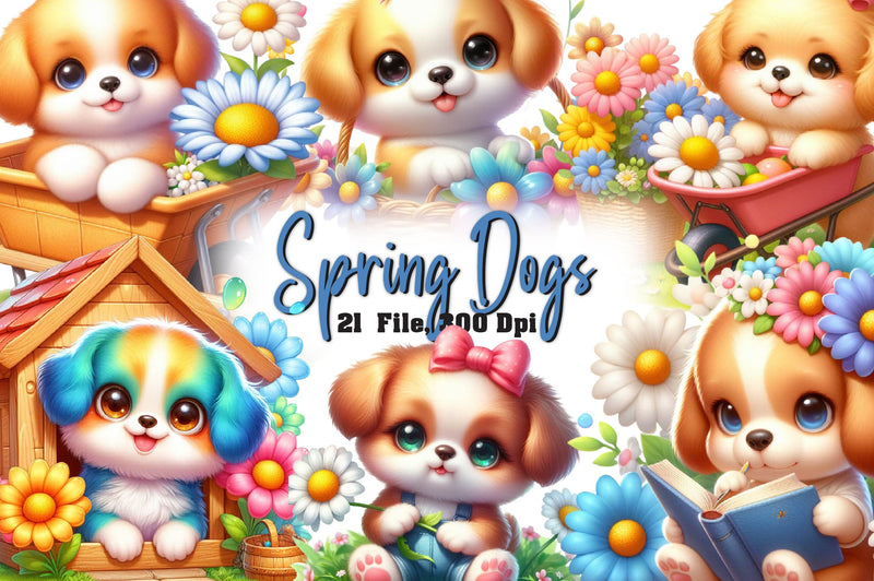 Spring Dogs Clipart Bundle - CraftNest - Digital Crafting and Art