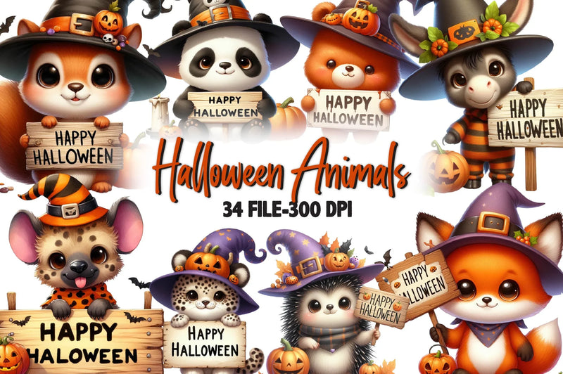 Halloween Animals Clipart Bundle 2 - CraftNest - Digital Crafting and Art
