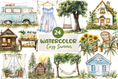 Cozy Summer Clipart Bundle 3 - CraftNest - Digital Crafting and Art