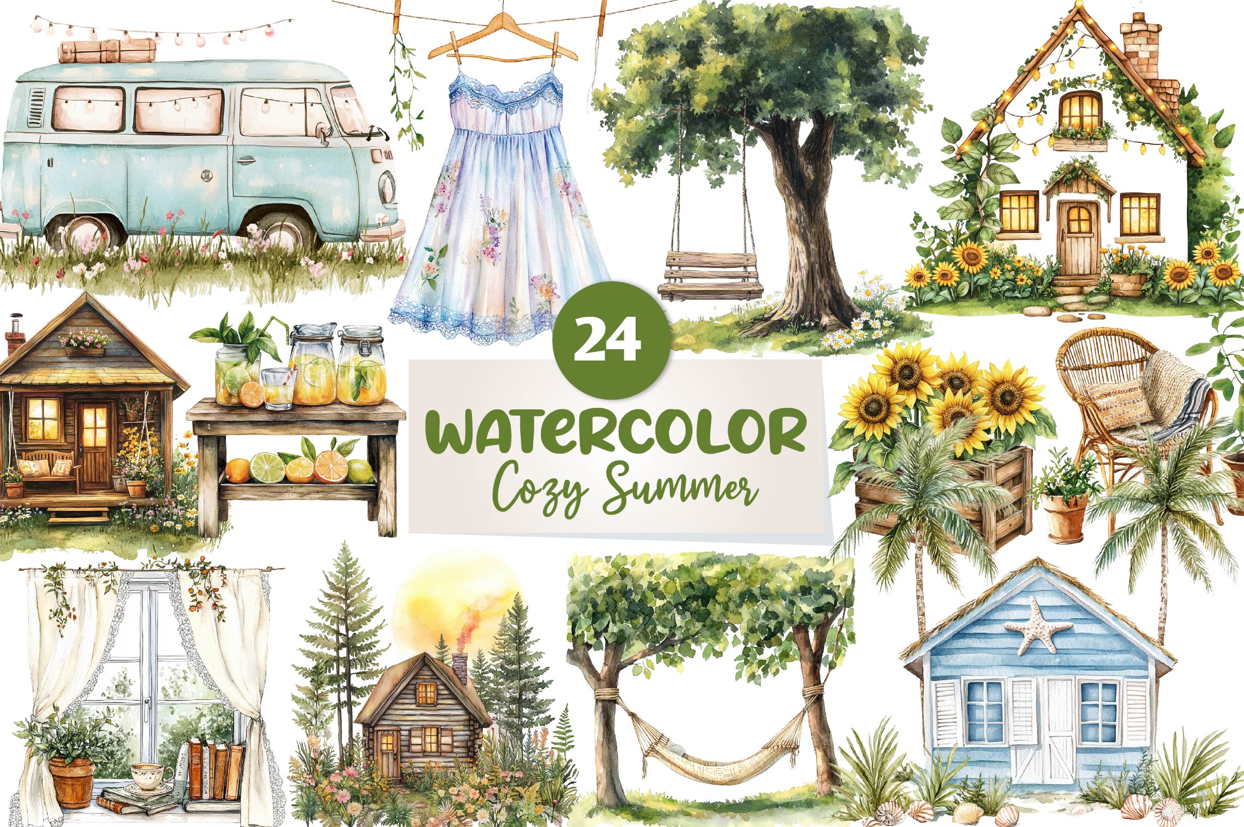 Cozy Summer Clipart Bundle 3 - CraftNest - Digital Crafting and Art