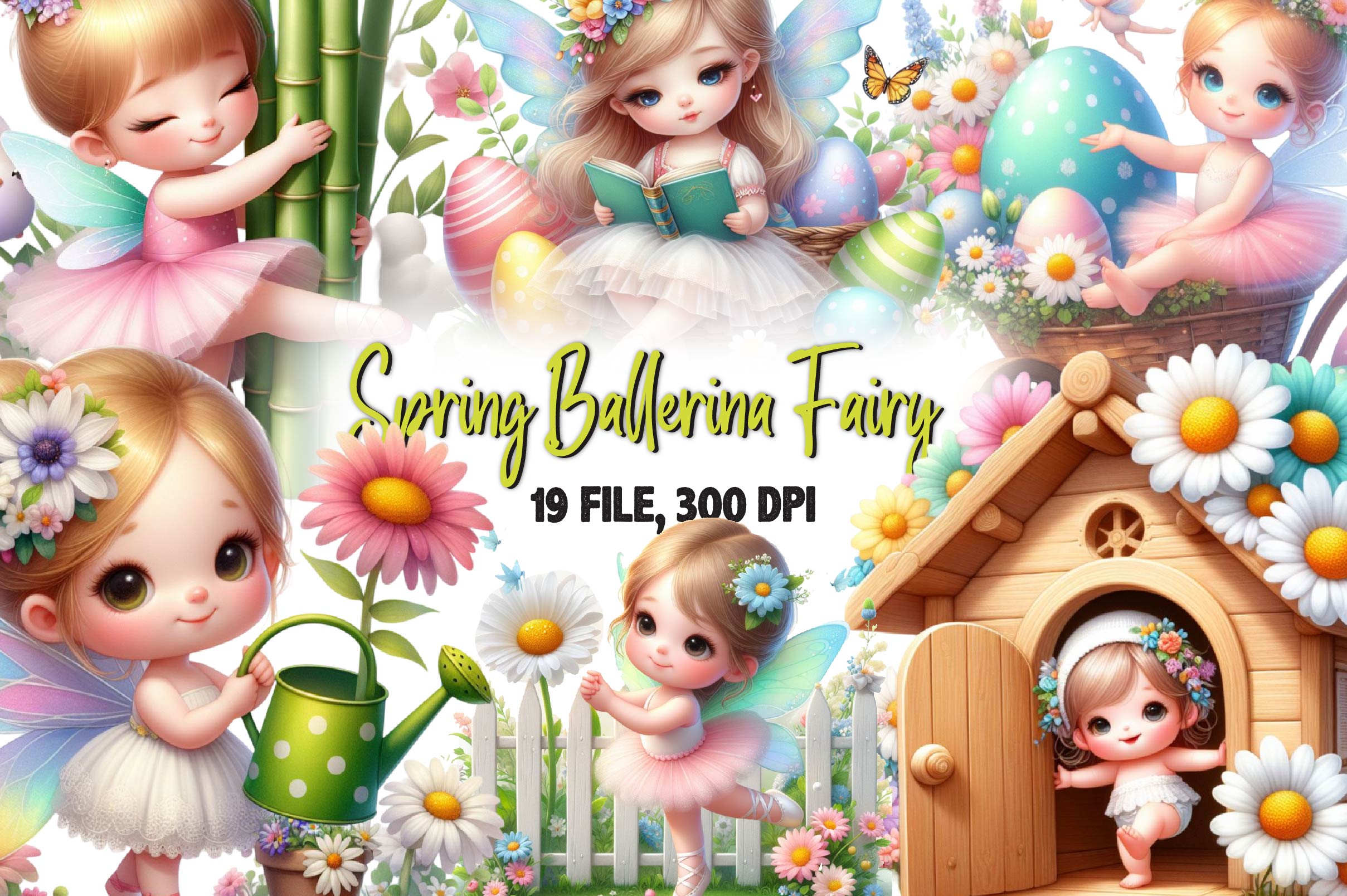 Spring Ballerina Fairy Clipart Bundle - CraftNest - Digital Crafting and Art