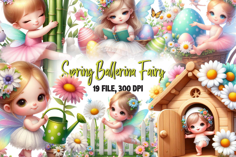 Spring Ballerina Fairy Clipart Bundle - CraftNest - Digital Crafting and Art