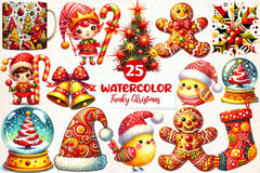 Cute Funky Christmas Clipart Bundle - CraftNest - Digital Crafting and Art