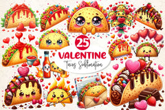 Valentine Tacos Clipart Bundle 4 - CraftNest - Digital Crafting and Art