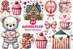 Striped Valentines Clipart Bundle - CraftNest - Digital Crafting and Art