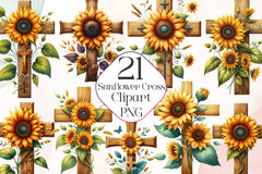 Sunflower Cross Clipart Bundle - CraftNest - Digital Crafting and Art