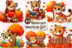 Autumn Cheetah Clipart Bundle - CraftNest - Digital Crafting and Art