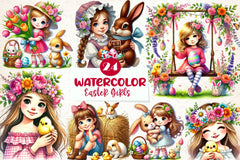 Easter Girls Clipart Bundle - CraftNest - Digital Crafting and Art