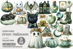 Sage Green Halloween Clipart Bundle - CraftNest - Digital Crafting and Art