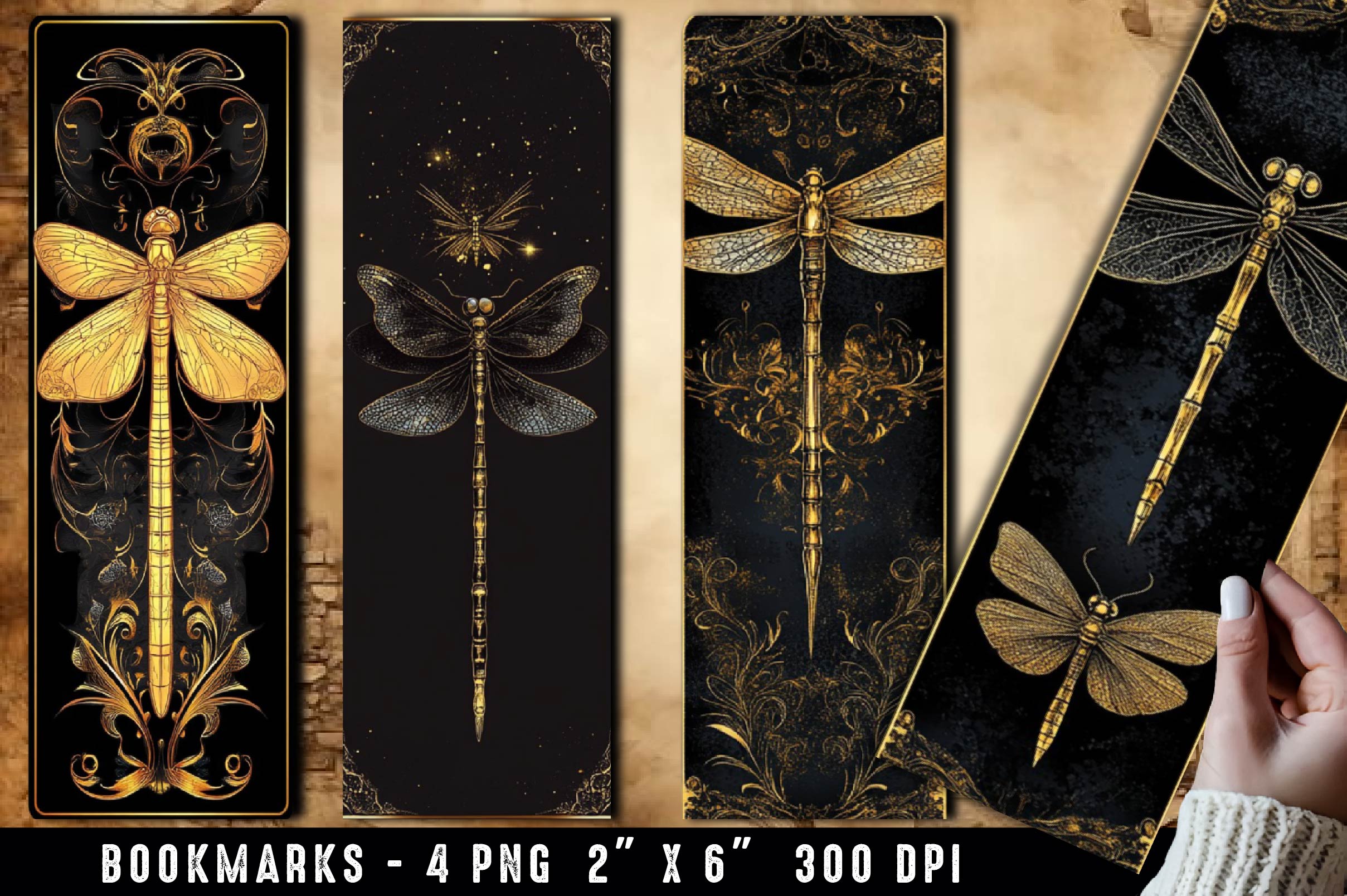 Dragonfly Bookmark Magic Dragonflies 2 - CraftNest - Digital Crafting and Art