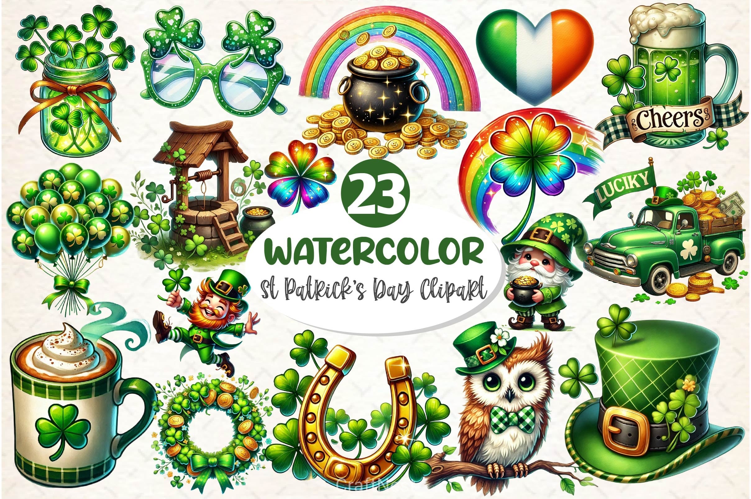 St Patricks Day Clipart Bundle 9 - CraftNest - Digital Crafting and Art