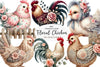 Vintage Spring Floral Chicken Clipart Bundle