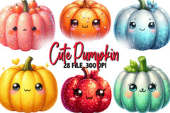 Halloween Cute Pumpkin Clipart Bundle - CraftNest - Digital Crafting and Art