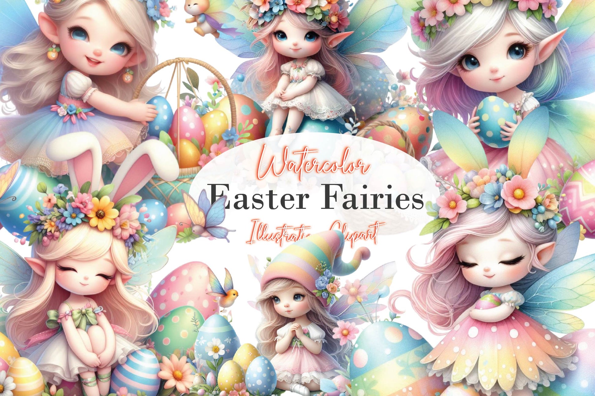 Easter Fairies Clipart Bundle 1 - CraftNest - Digital Crafting and Art