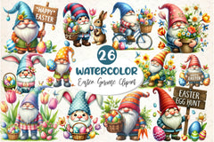 Easter Gnomes Clipart Bundle 2 - CraftNest - Digital Crafting and Art