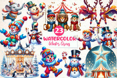 Winter Circus Clipart Bundle - CraftNest - Digital Crafting and Art