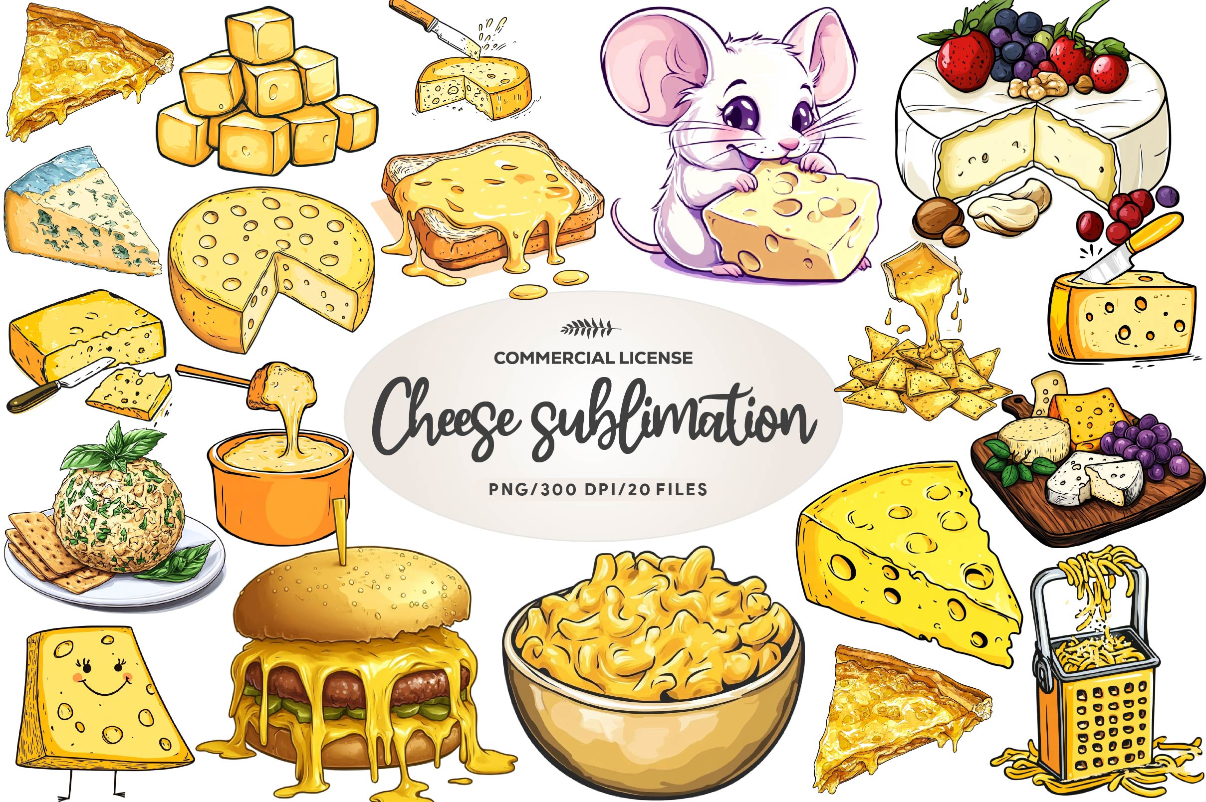 Cheese Clipart Bundle - CraftNest - Digital Crafting and Art