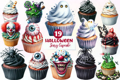 Scary Halloween Cupcake Clipart Bundle - CraftNest - Digital Crafting and Art