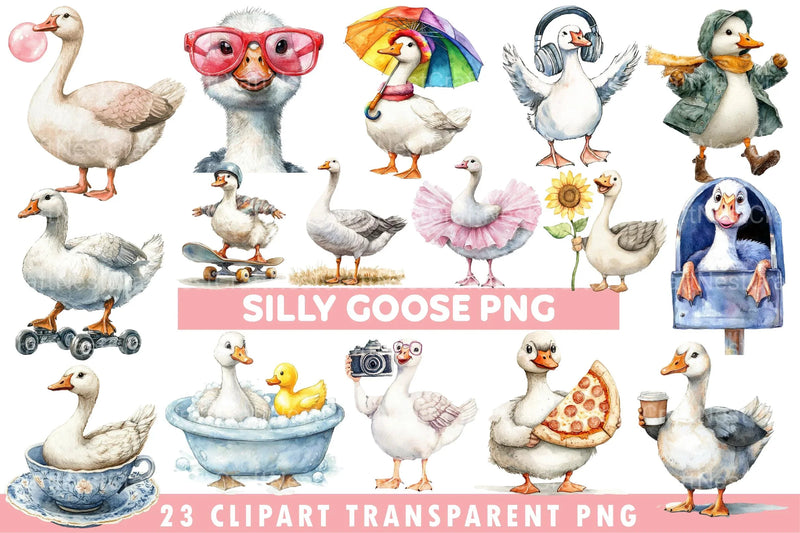 Silly Goose Clipart - CraftNest - Digital Crafting and Art