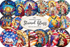Round Stained Glass 4th Of July Nativity Clipart Bundle