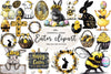 Black And Yellow Easter Clipart Bundle