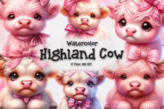 Baby Highland Cow Clipart Bundle - CraftNest - Digital Crafting and Art