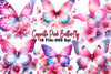 Coquette Pink Butterfly Clipart Bundle