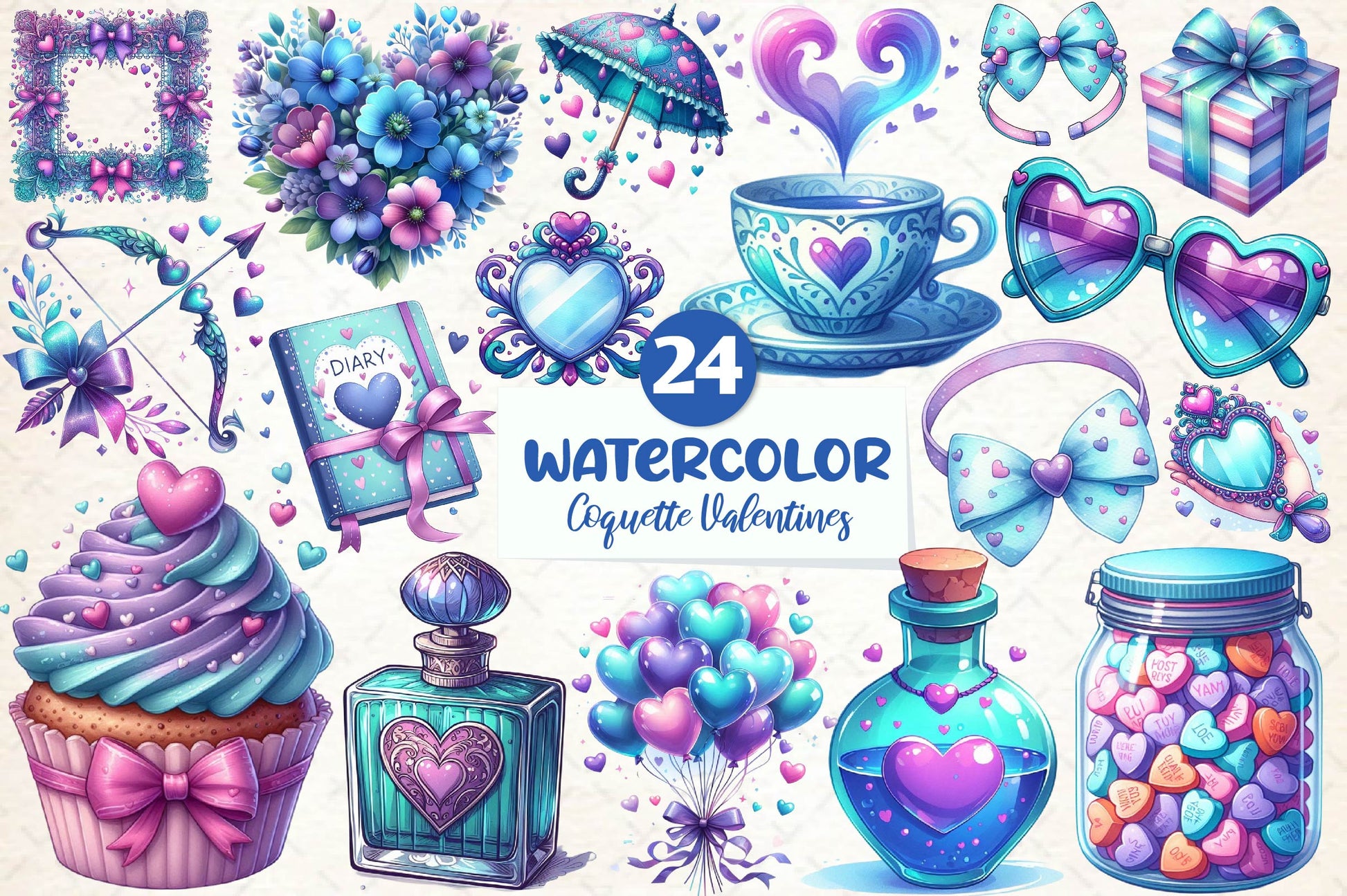 Coquette Valentines Day Clipart Bundle - CraftNest - Digital Crafting and Art