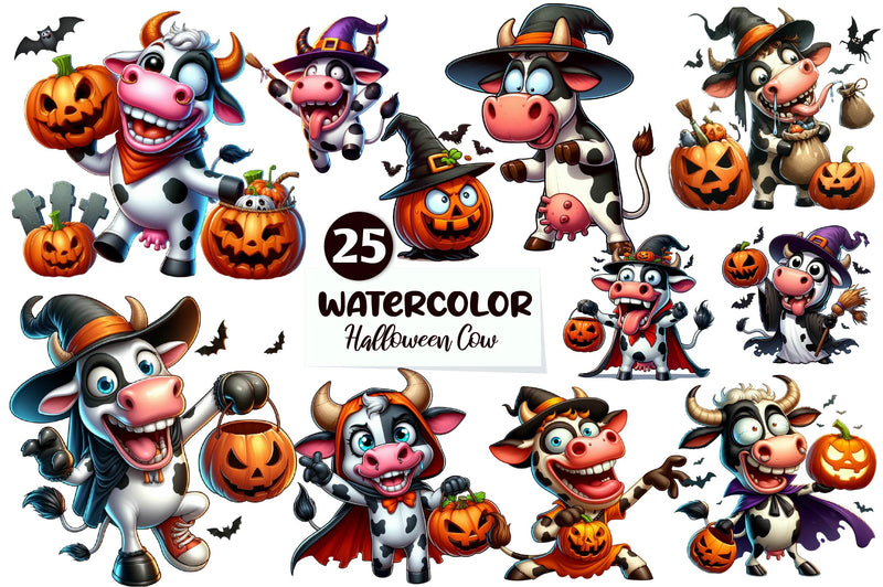 Halloween Cow Clipart Bundle - CraftNest - Digital Crafting and Art