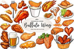 Buffalo Wing Clipart Bundle - CraftNest - Digital Crafting and Art