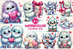 Valentine Cute Yeti Clipart Bundle - CraftNest - Digital Crafting and Art